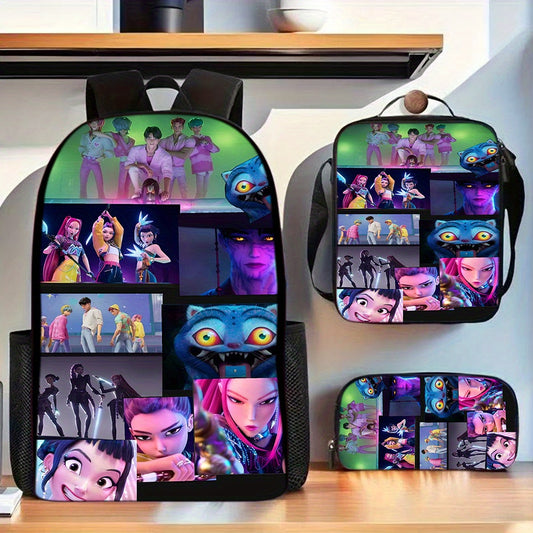 3pcs Kpop Hunter Anime Backpack Set