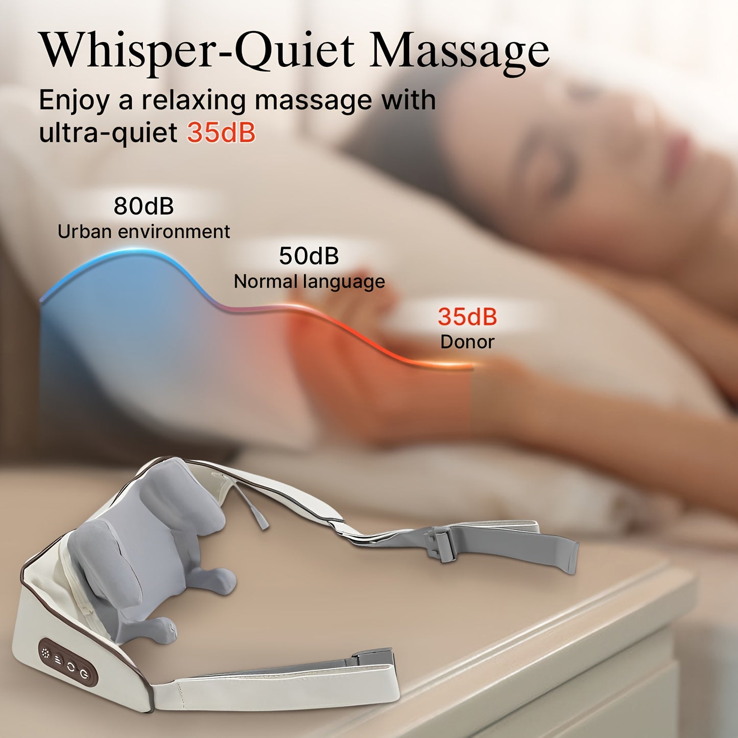 Cordless Neck and Shoulder Massager with Dual-Level Heating