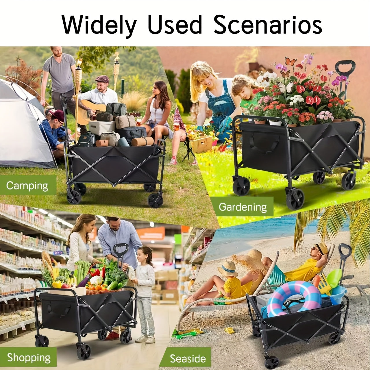 220/450/680 lb Capacity Heavy-Duty All-Terrain Folding Cart -