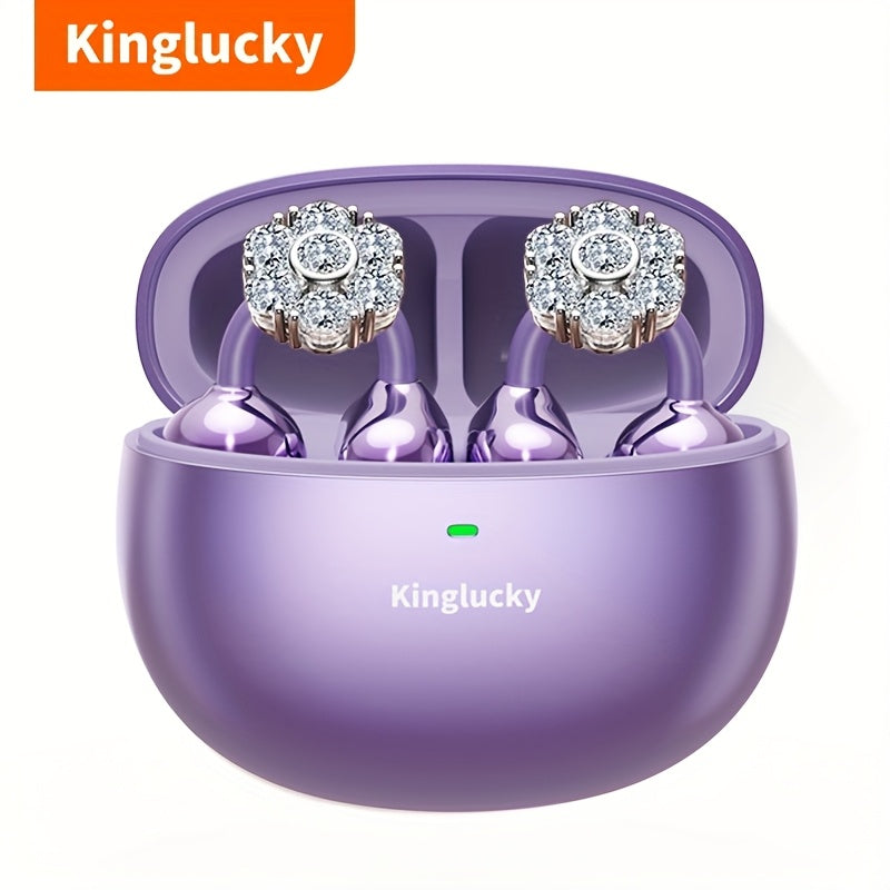 Clip On Luxurious Diamond Bow Headphone