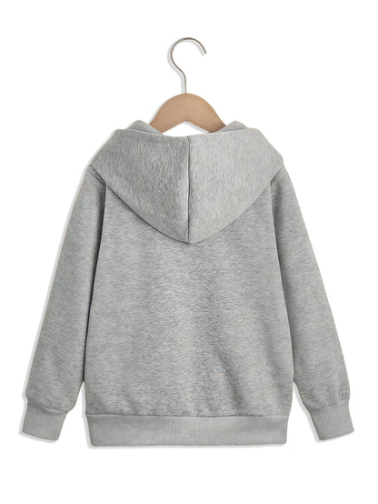 Girls' Autumn/Winter Hooded Sweatshirt  with "I'm Literally Just a Girl" Print & Pink Bow