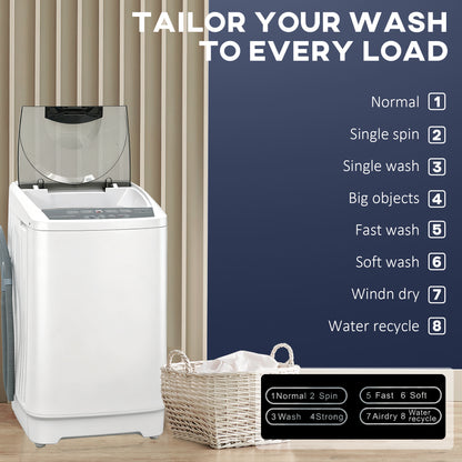 Full Automatic Compact Washing Machine with 8 Programs and 6 Water Levels