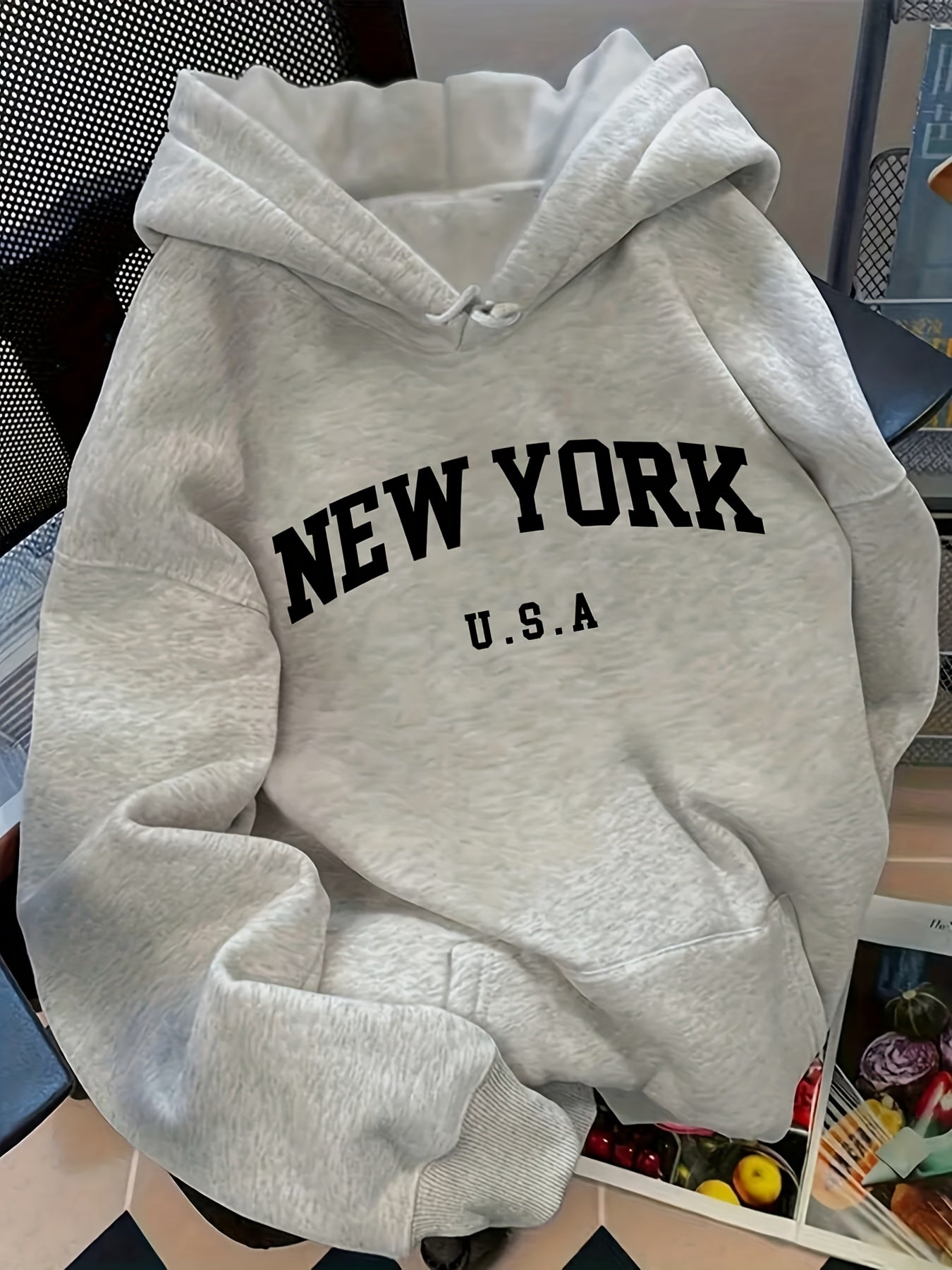 Relaxed Fit NEW YORK U.S.A Women's Hoodie