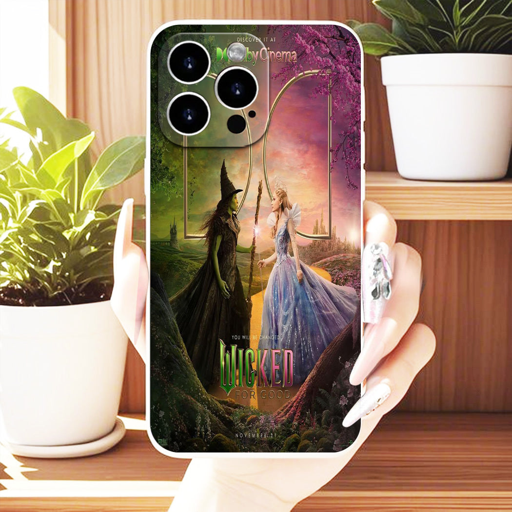 1pc Wicked TPU White And Black Phone Case, Compatible with for iphone 11/12/13/14/15/16/17 Pro Max