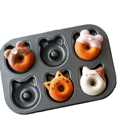 Non-stick Cat And Bear Donut Mold Bakeware