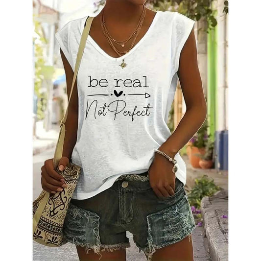 Women's V-Neck Casual Printed Short Sleeve T-Shirt