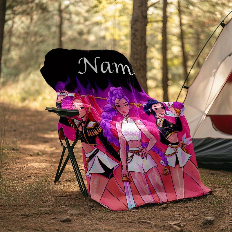 Personalized Anime K-POP Group Characters Flannel Blanket