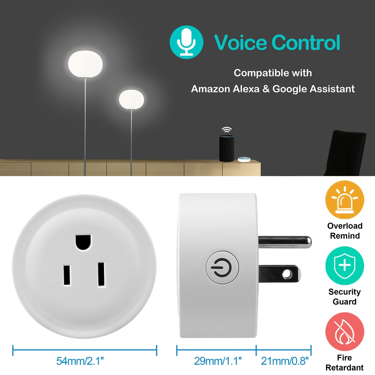 Wireless WiFi Smart Plug Outlet  Alexa Google US