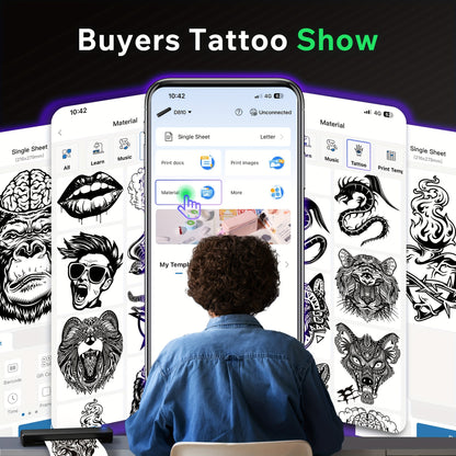 A4 Inkless Printer - Portable Thermal Printer for Wireless Mobile Travel