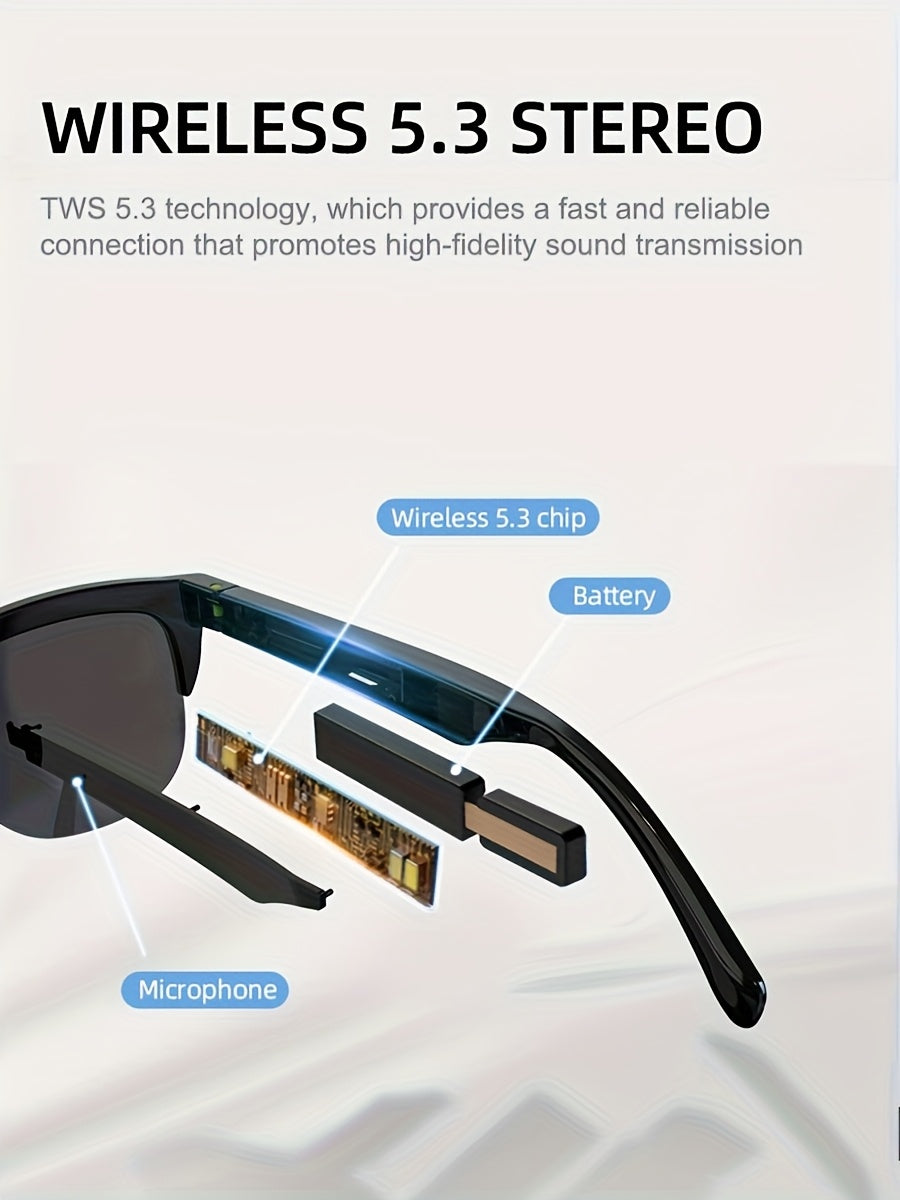 Wireless Smart Glasses With Audio And Voice Call Capabilities,