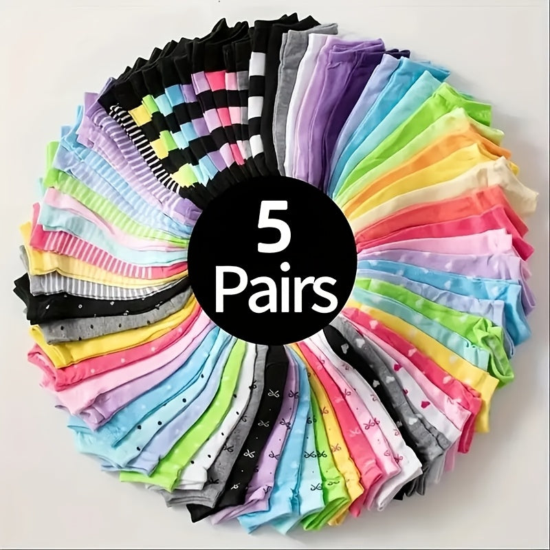 5/10/20 Breathable Women’s Colorful Heart Print Ankle Socks
