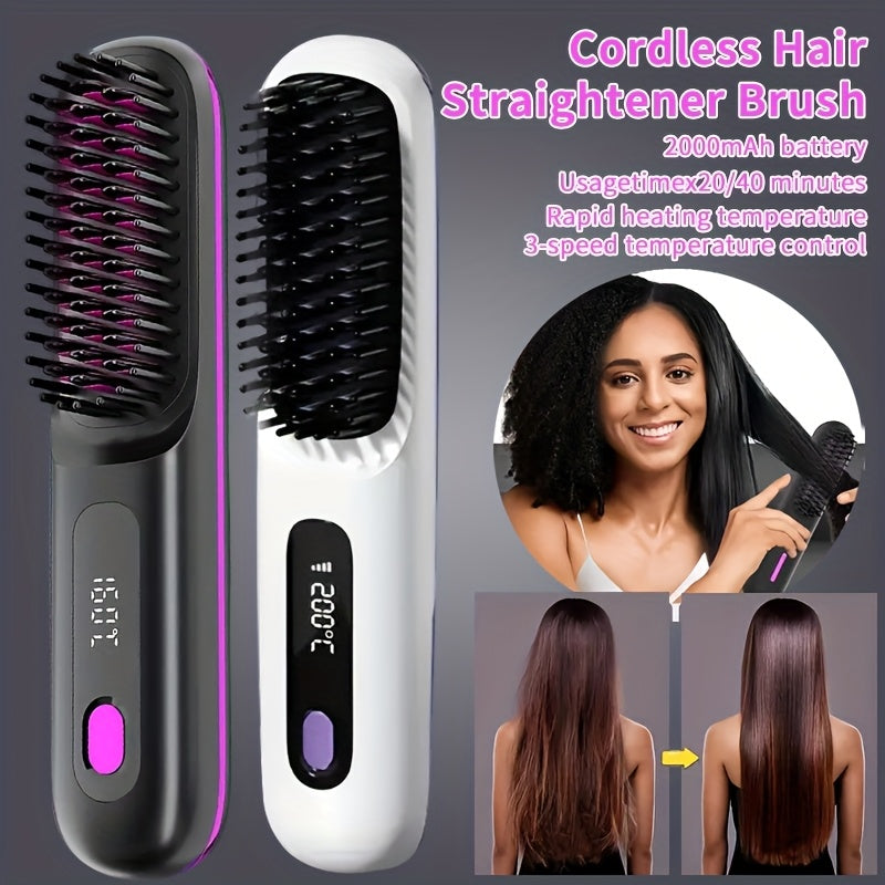Portable Wireless Hair Straightener Comb