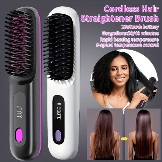 Portable Wireless Hair Straightener Comb