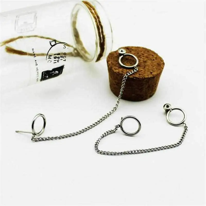 K-Pop Style Stainless Steel Tassel Earrings