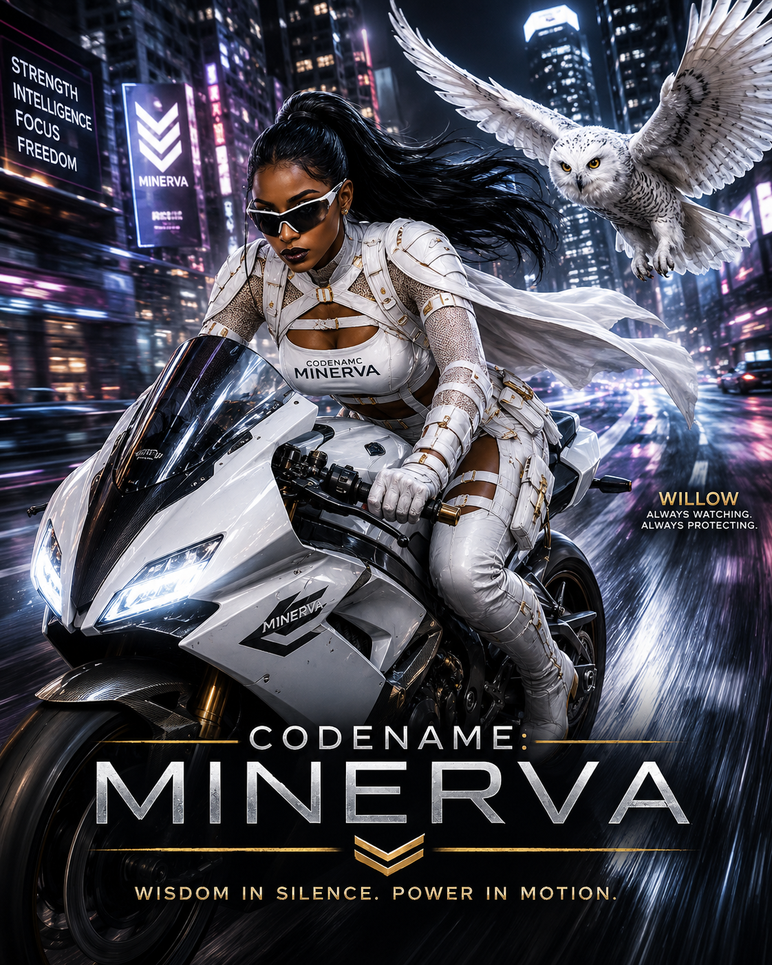 Codenaam Mynerva Mynx Wijsheid in stilte, kracht in beweging T-shirt