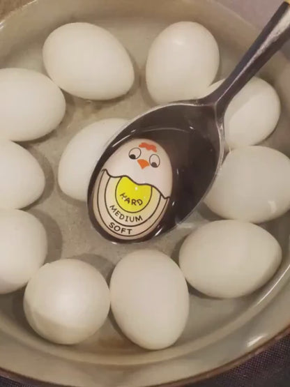 Egg Timer and Boiler - Pastel Yellow Egg Cup with Medium, Hard, Soft Labels