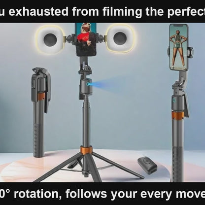 TrackShot™ Smart Tripod 📸✨ — Auto Face Tracking + Fill Lights