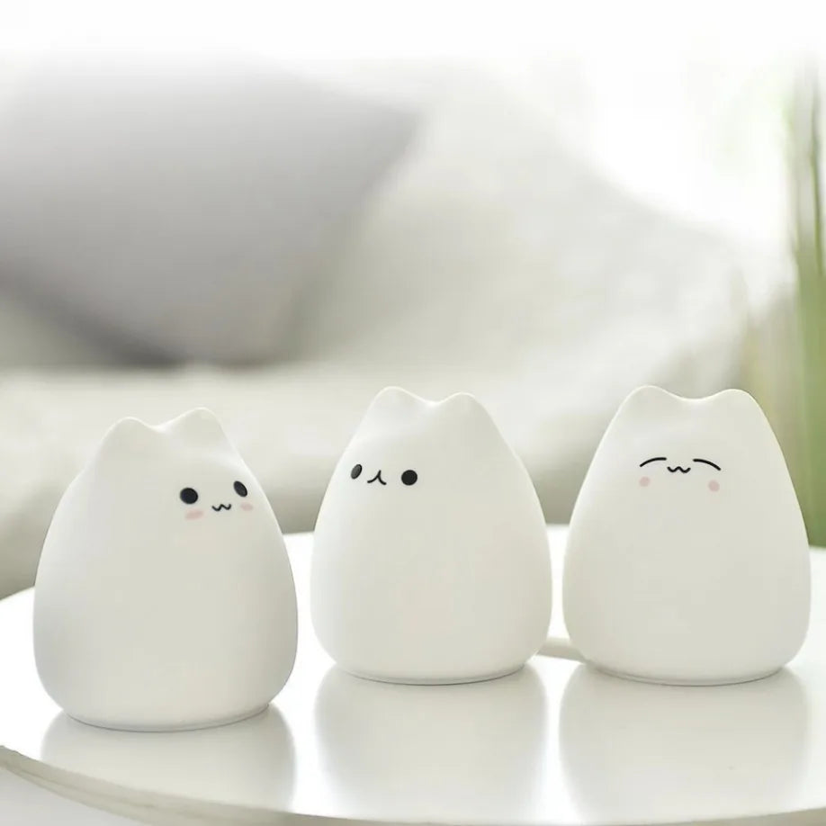 Portable Soft Silicone Cute Cat LED Night Light